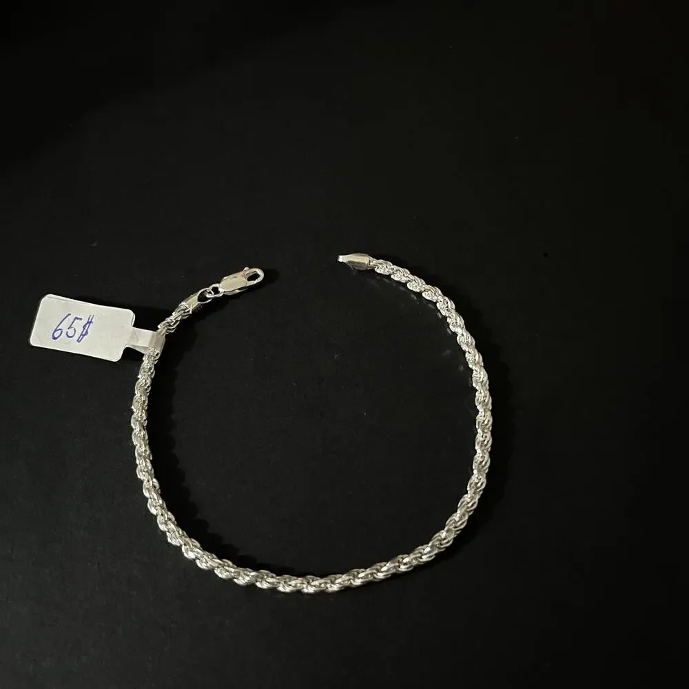 Esclava De Plata 925 Tejido Rope Silver 925 - 9 Inch